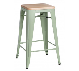 Barová židle Paris Wood 65cm zelená borovice přírodní