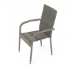 Zahradní židle, kov, polyratan, šedá, AZC-S2114 GREY