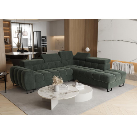 Rohová sedací souprava ASPEN 260x225 cm - zelená , pravá