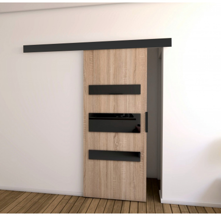 Posuvné dveře STANDART MIX D80, Sonoma/Černá