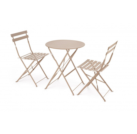 LIVORNO zahradní set (stůl a 2 židle), cappuccino (1p=1ks)