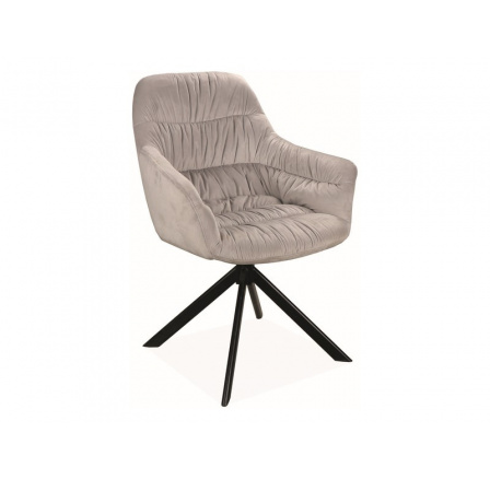 Jídelní židle otočná ASTORIA II VELVET, světle šedý Bluvel 03/černý mat Jídelní židle otočná ASTORIA II VELVET, světle šedý Bluvel 03/černý mat