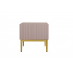 Sada nočních stolků Nicole 2 ks. se zásuvkou na kovových nohách - antická růžová MDF / zlaté nožky