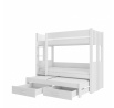 Třílůžková patrová postel ARTEMA 200x90 Bílá+Bílá