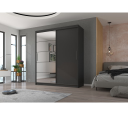 Posuvná skříň se zrcadlem ESTI 180 Antracit+Antracit