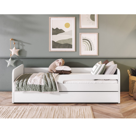 Dětská postel DUULI I 160x80 cm s matrací, Bílá Dětská postel DUULI I 160x80 cm s matrací, Bílá