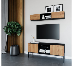 Tv komoda LANZZI 120, Černý Mat/Dub Artisan