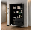 Vitrína MEORATI 100, Černá/Dub Artisan