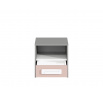 Noční stolek IQ 1301, Šedá Platina/Bílá/Pudrová