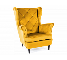 Křeslo LADY Velvet, curry Bluvel 68/wenge