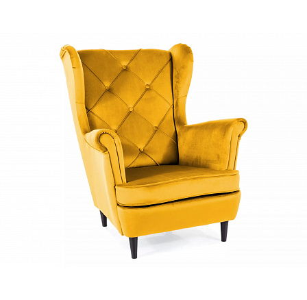 Křeslo LADY Velvet, curry Bluvel 68/wenge Křeslo LADY Velvet, curry Bluvel 68/wenge