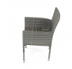 Zahradní židle, kov, polyratan, šedá, AZC-S2118 GREY
