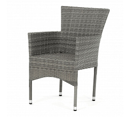 Zahradní židle, kov, polyratan, šedá, AZC-S2118 GREY