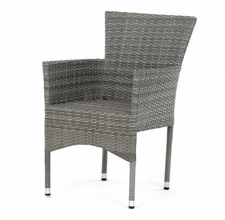 Zahradní židle, kov, polyratan, šedá, AZC-S2118 GREY