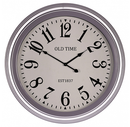 Hodiny nástěnné - pr. 58 cm, MDF, sklo a kovový rám, "OLD TIME"