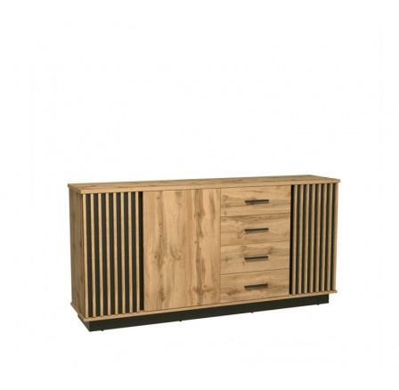 Komoda 3D4S LAMELO LA21 černá Komoda 3D4S LAMELO LA21 černá