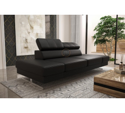 Sofa EMPORIO II 250 cm přírodní kůže - černá kůže