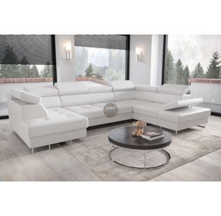 Rohová sedací souprava GALAXY MAX II s funkcí spaní 210x350x165 přírodní kůže - přírodní kůže - volitelná barva, pravá