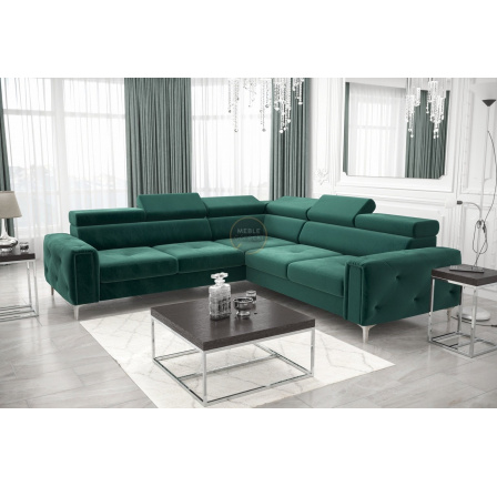 Rohová sedací souprava ORION I s funkcí spaní 255×255 cm - zelená , pravá