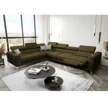 Rohová sedací souprava TOSCANIA MAX , relax 320×250 - levá, olivová