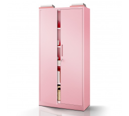 Kancelářská kovová skříň na dokumenty pudrově růžová: Fresh Style JAN H, 900 x 1950 x 400 mm