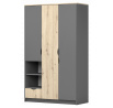 Šatní skříň 1S3D - JOY II 19, Šedá/Dub Artisan