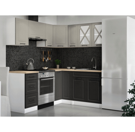 Rohová kuchyňská linka Astra kámen/grafit MAT Rohová kuchyňská linka Astra kámen/grafit MAT