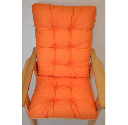 Polstr na zahradní křeslo vysoké - látka oranžový melír Polstr na zahradní křeslo vysoké - látka oranžový melír