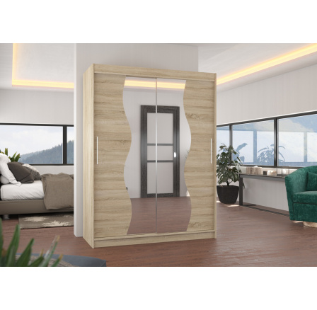 Posuvná skříň se zrcadlem RENZO 150 Sonoma+Sonoma