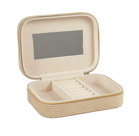 Velurová manšestrová krabička béžová