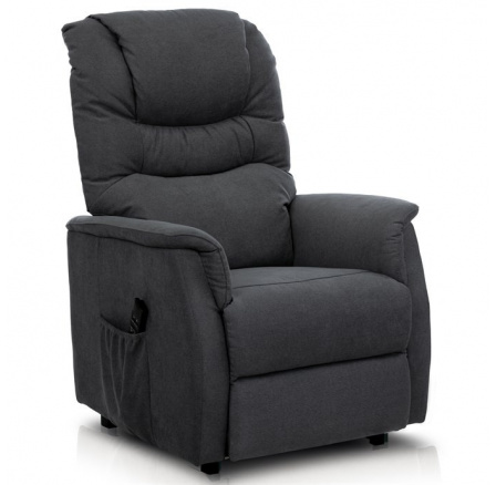 Polohovací křeslo, elektrické kabelové ovládání, šedá, látka, TV-1171 GREY2