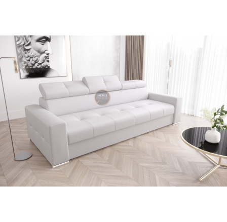 Sofa MARGO III 273 cm přírodní kůže - bílá kůže