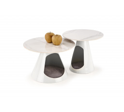 Konferenční stolek OSARIO, bílý mramor / bílá