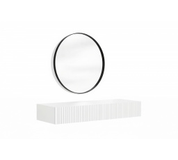 NICOLE TOALETKA 100 2SZ - bílý mat / závěsná + NICOLE ZRCADLO 60 - černý