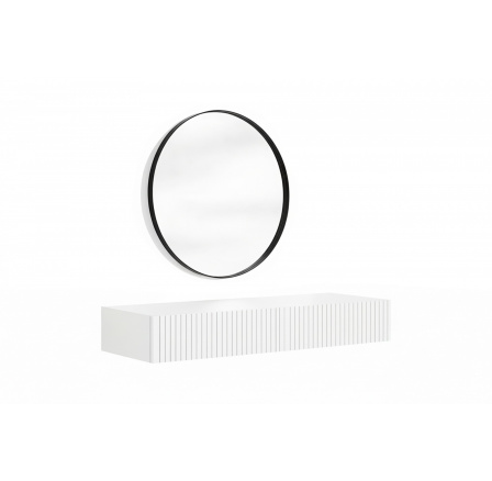 NICOLE TOALETKA 100 2SZ - bílý mat / závěsná + NICOLE ZRCADLO 60 - černý