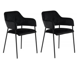 Sada 2 sametových křesel Lima s područkami černé