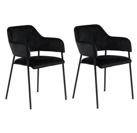Sada 2 sametových křesel Lima s područkami černé
