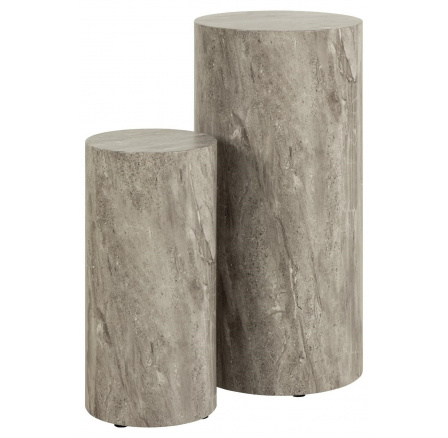 Sada 2 vysokých stolků Dice mramor šedý