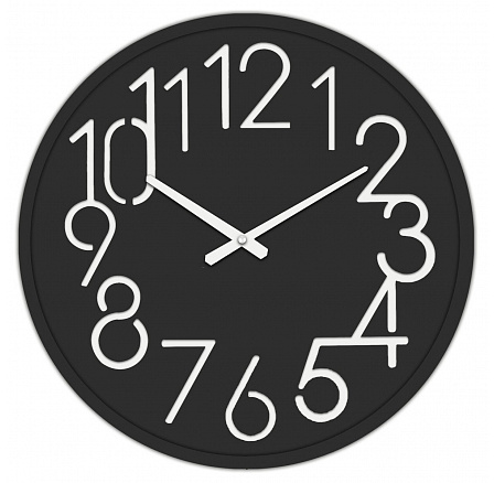 Hodiny nástěnné - pr. 60 cm, MDF, černé