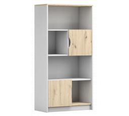 Regál 2D - JOY I 02, Bílá/Dub Artisan