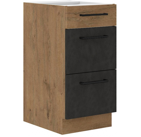 Dolní skřínka VEGAS - 40 D 3S BB, Dub Lancelot / Matera