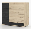 Komoda 4S BAFRA - 46, Dub Artisan/Černá Norská