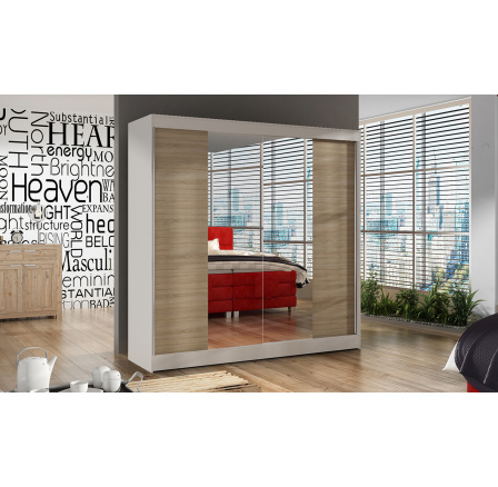 Šatní skříň BAJA II 200, Bílá/ Dub sonoma Šatní skříň BAJA II 200, Bílá/ Dub sonoma