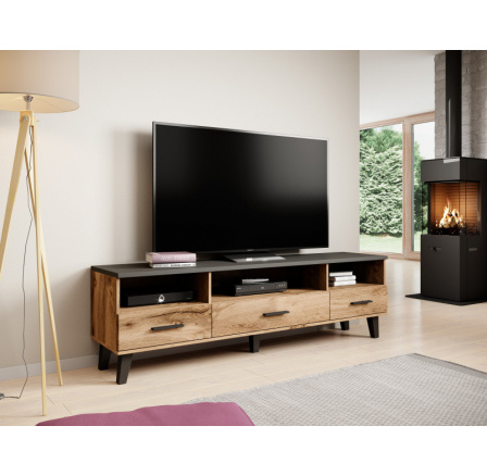 Tv komoda LOTTA RTV 180, dub wotan/černá