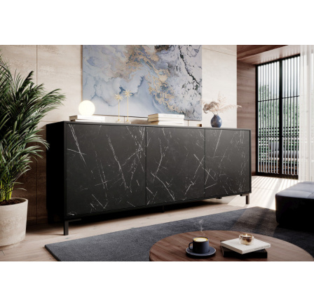 Komoda MARMO KOM200/3D, černá Komoda MARMO KOM200/3D, černá