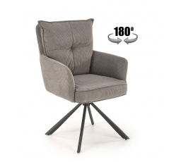 Jídelní otočná židle K528, Šedá/Černá