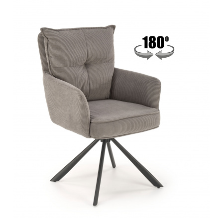 Jídelní otočná židle K528, Šedá/Černá