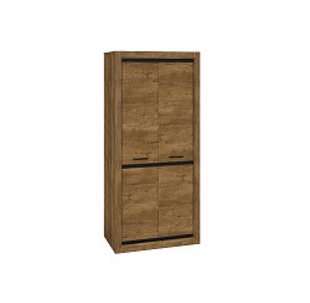 BENITO New 2401 -Skříň 2D,lamino Dub lefkas/černá (ML) (BALTICA 2401=3BALÍKY)(K150) Nová verze