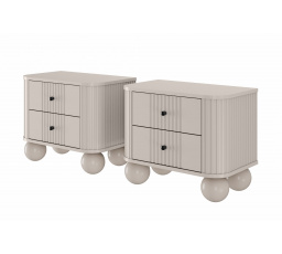 Sada nočních stolků Vesper, kašmír / černé úchyty