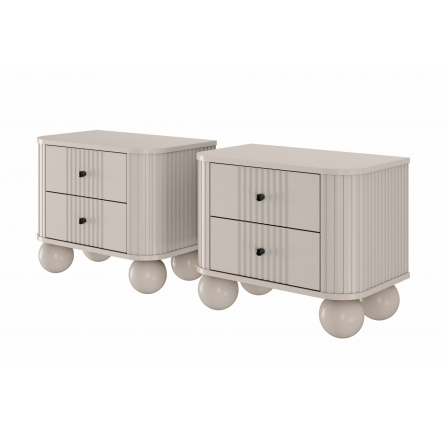 Sada nočních stolků Vesper, kašmír / černé úchyty